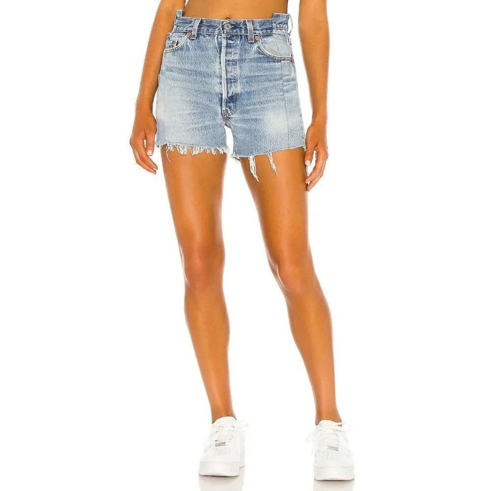 EB Denim OG Jean Denim Shorts in Light Wash 33 New Womens Jeans Revolve